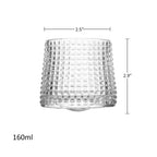 Harrow Rotatable Whiskey Tumbler Glasses Set 160ml Clear Thick Glass Durable Base