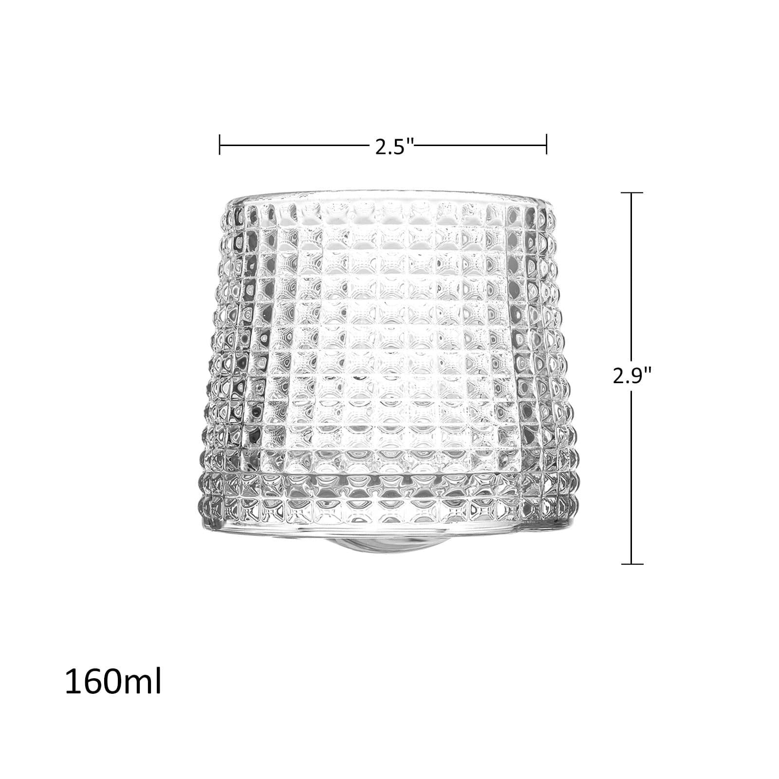 Harrow Rotatable Whiskey Tumbler Glasses Set 160ml Clear Thick Glass Durable Base