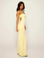 Wylie | Stylish Ruched Cocktail Maxi Dress for Women Open Back