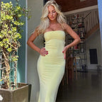 Wylie | Stylish Ruched Cocktail Maxi Dress for Women Open Back