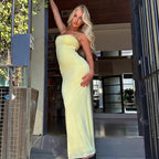 Wylie | Stylish Ruched Cocktail Maxi Dress for Women Open Back