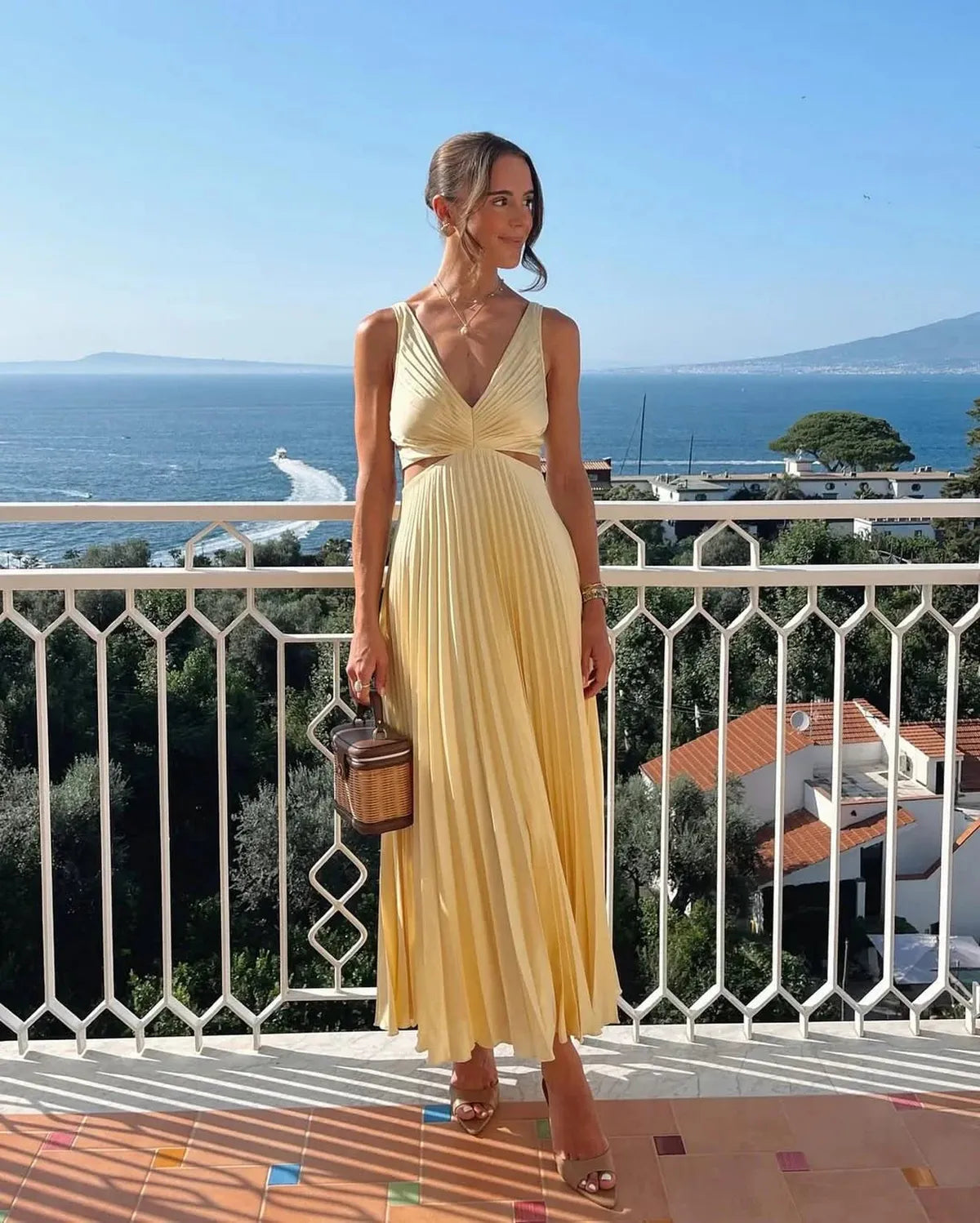 Wynn | Elegant Pleated Cocktail Maxi Dress for Women