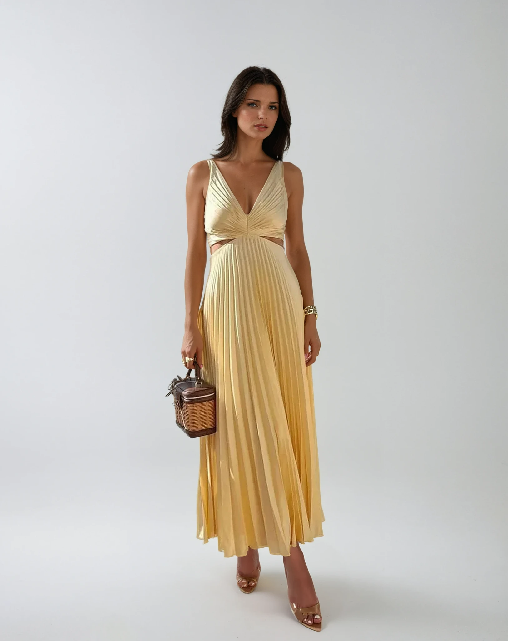 Wynn | Elegant Pleated Cocktail Maxi Dress for Women
