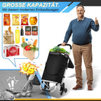 Foldable 40L Shopping Trolley Cart with Removable Bag and Cooling Compartment Black