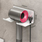 Wall Mount Hair Care Organizer Aluminum Holder for Hairdryer Brushes and Cables Black Gray White