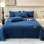 Soft Plush Square-Textured Bedspread Throw Blanket 79x90 Inches Multiple Colors