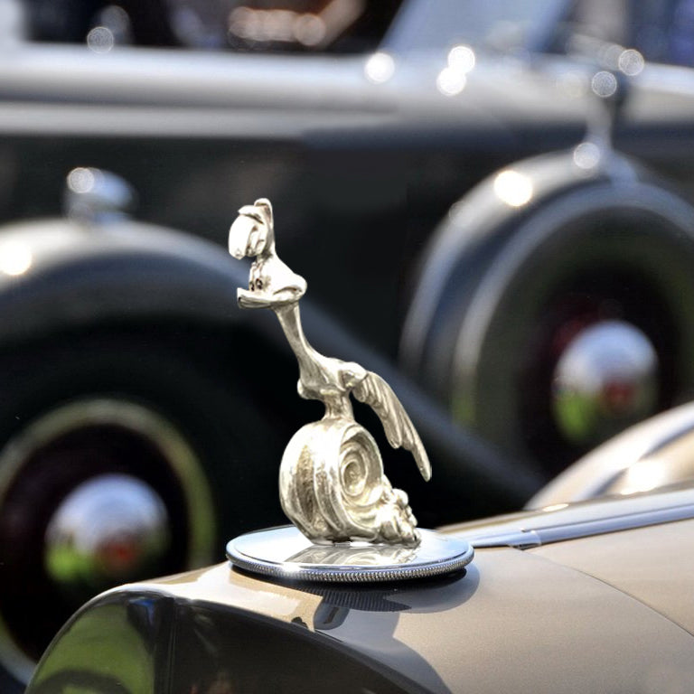 Road Runner Hood Ornament Chrome Plated Car Decorative Mascot 4x4 Inches Lead-Free Tin