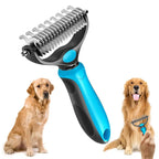 Double-Sided Pet Grooming Brush Stainless Steel Pins Pain-Free Detangling for Dogs Cats Rabbits