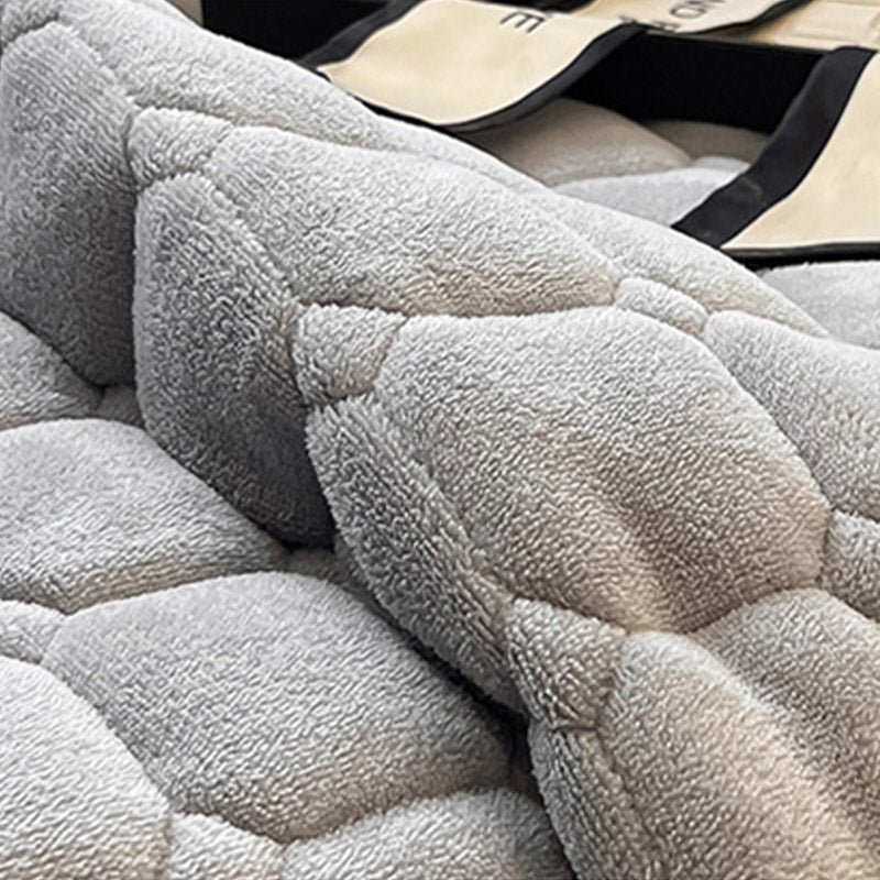 Soft Plush Square-Textured Bedspread Throw Blanket 79x90 Inches Multiple Colors