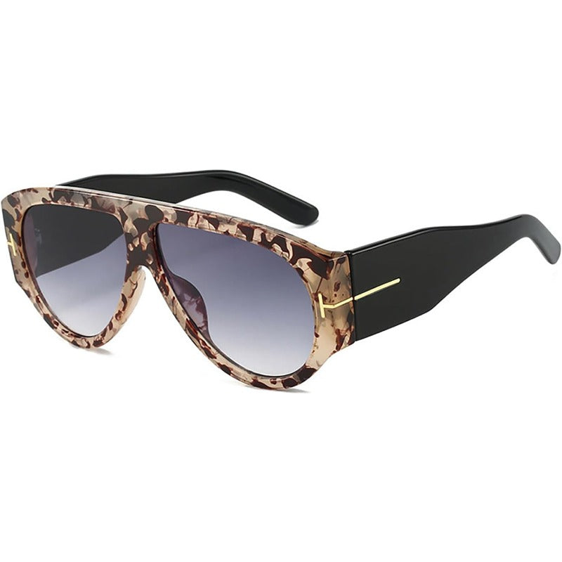 Oversized Aviator Sunglasses Women UV400 Protection Lightweight Durable AC Plastic Frame