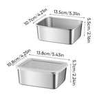 Stainless Steel Food Storage Containers Set 3/6 Pcs Durable Reusable Eco-Friendly Dishwasher Safe