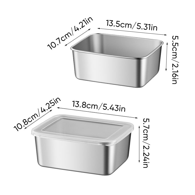 Stainless Steel Food Storage Containers Set 3/6 Pcs Durable Reusable Eco-Friendly Dishwasher Safe