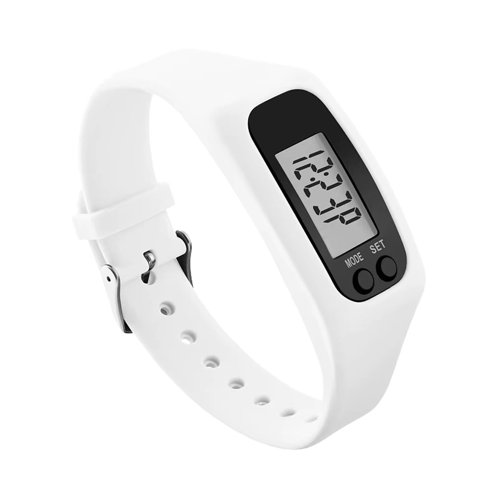 Activity Watch Pedometer with LED Display Silicone Strap Step Counter for Adults and Kids