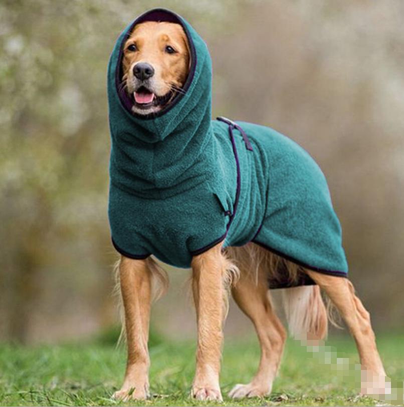 Adjustable Pet Bathrobe with Buckle Closure Quick Drying Warm Coat for Small to Large Dogs and Cats