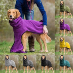 Adjustable Pet Bathrobe with Buckle Closure Quick Drying Warm Coat for Small to Large Dogs and Cats