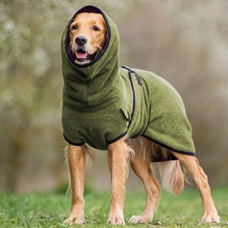 Adjustable Pet Bathrobe with Buckle Closure Quick Drying Warm Coat for Small to Large Dogs and Cats