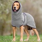 Adjustable Pet Bathrobe with Buckle Closure Quick Drying Warm Coat for Small to Large Dogs and Cats