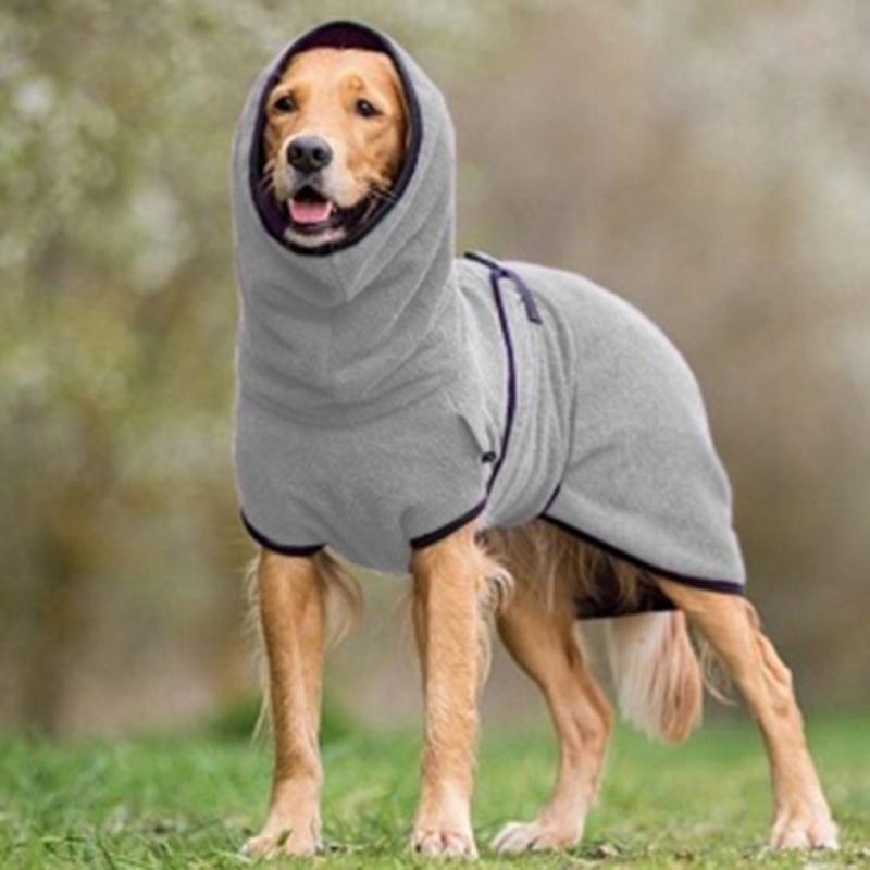Adjustable Pet Bathrobe with Buckle Closure Quick Drying Warm Coat for Small to Large Dogs and Cats