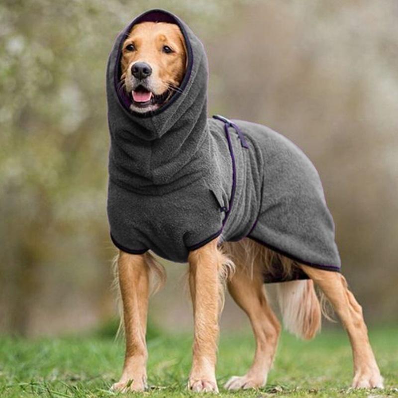 Adjustable Pet Bathrobe with Buckle Closure Quick Drying Warm Coat for Small to Large Dogs and Cats