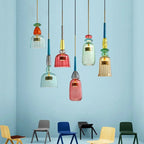 Adjustable Colorful Pendant Light with Height Adjustment Modern Interior Lighting Fixture
