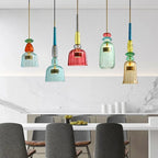 Adjustable Colorful Pendant Light with Height Adjustment Modern Interior Lighting Fixture