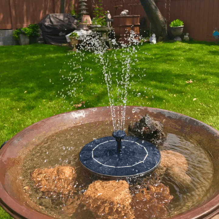 Solar-Powered Outdoor Garden Fountain 16cm Durable ABS Plastic Water Feature