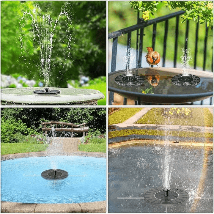 Solar-Powered Outdoor Garden Fountain 16cm Durable ABS Plastic Water Feature