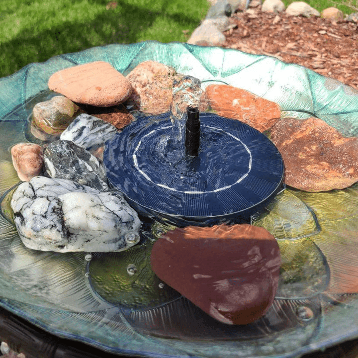 Solar-Powered Outdoor Garden Fountain 16cm Durable ABS Plastic Water Feature