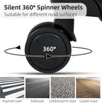 Aluminium Frame Carry-On Luggage TSA Lock 20" & 24" Silent Spinner Wheels Black