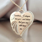 Angel Wing Heart Necklace Memorial Pendant Zinc Alloy Durable Waterproof Jewelry Gift for Loss and Remembrance