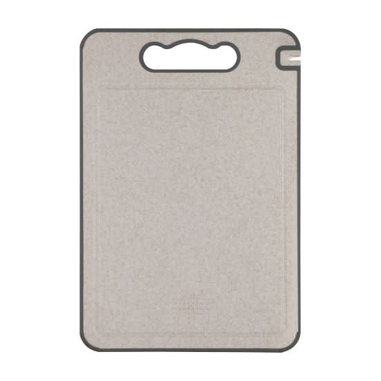 Dual-Sided Stainless Steel Cutting Board with Built-In Knife Sharpener and Non-Slip Silicone Rim 36.5x25cm