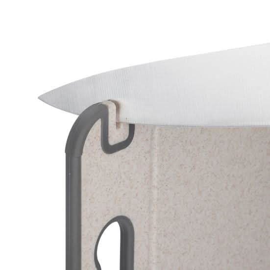 Dual-Sided Stainless Steel Cutting Board with Built-In Knife Sharpener and Non-Slip Silicone Rim 36.5x25cm