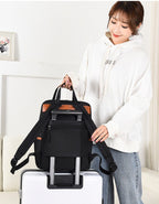 Anti-Theft Travel Backpack Lightweight Oxford Fabric Secure Carry-On Backpack with Organized Pockets and Trolley Sleeve