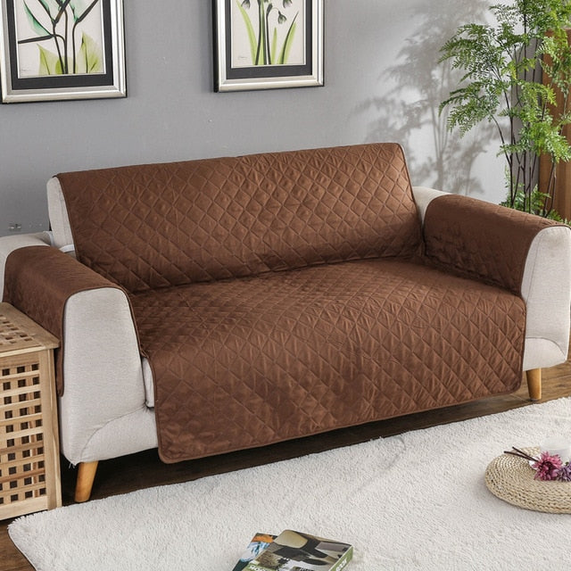 Waterproof Anti-Wear Sofa Protector Cover with Anti-Slip Base and Padded Microfiber Filling