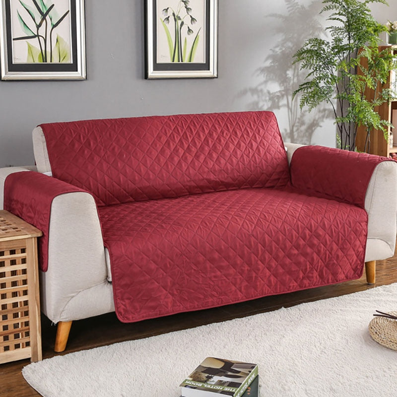 Waterproof Anti-Wear Sofa Protector Cover with Anti-Slip Base and Padded Microfiber Filling