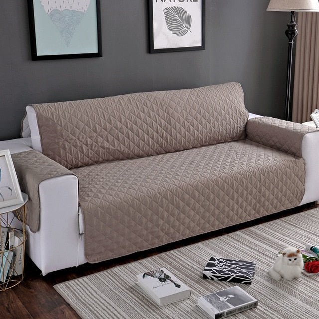 Waterproof Anti-Wear Sofa Protector Cover with Anti-Slip Base and Padded Microfiber Filling