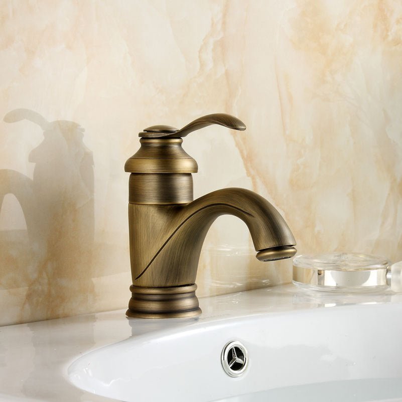 Harrow Antique Brass Bathroom Faucet Sink Mixer Tap Solid Brass Leak-Proof Ceramic Cartridge