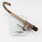 Antique Bronze Single Handle Kitchen Faucet Brass Mixer Tap 360° Swivel High Arc