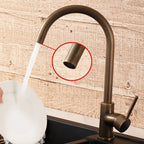 Antique Bronze Single Handle Kitchen Faucet Brass Mixer Tap 360° Swivel High Arc