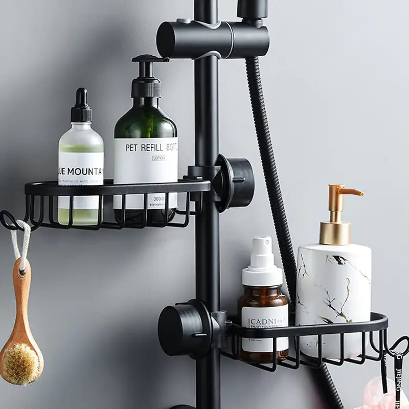 AquaGrip Stainless Steel Shower Shelf Space-Saving Organizer for Soap Shampoo Bathroom