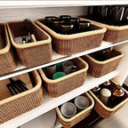 Rectangular Rattan Storage Basket Hand-Woven Natural Akifuji Rattan Organizer for Home Decor and Storage