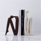 Artistic Metal Book Support Forma Brown White Modern Shelf Organizer 20x12x18 cm