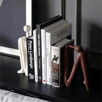 Artistic Metal Book Support Forma Brown White Modern Shelf Organizer 20x12x18 cm