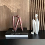Artistic Metal Book Support Forma Brown White Modern Shelf Organizer 20x12x18 cm