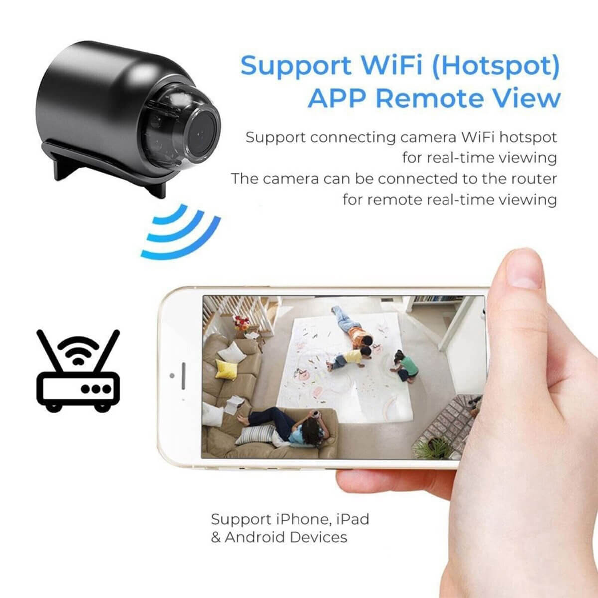 Mini Waterproof Security Camera 1080P HD WiFi IP Night Vision with Human Detection
