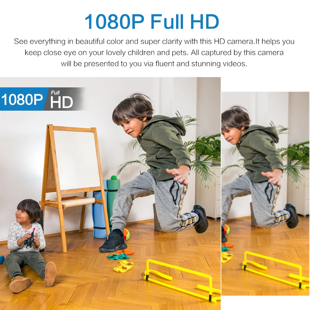Mini Waterproof Security Camera 1080P HD WiFi IP Night Vision with Human Detection