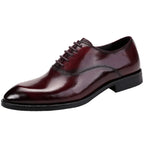 Men's Italian Full-Grain Leather Oxford Dress Shoes Formal Lace-Up Footwear