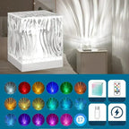 Harrow Aurora Water Wave Projector Night Light Crystal Lamp LED 17 Color Settings