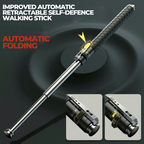Retractable Self-Defense Cane with Secure Grip Lightweight Alloy Steel Walking Stick