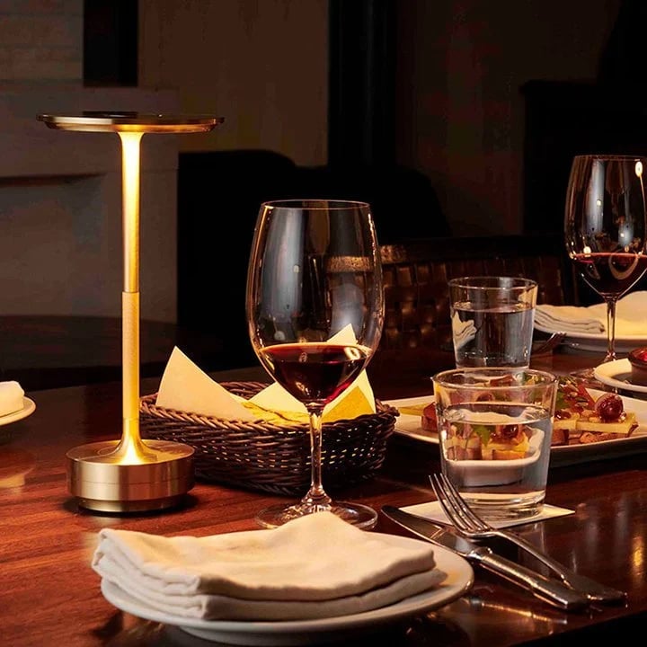 Cordless Aluminum Table Lamp Rechargeable Waterproof Dimmable Touch Sensor Desk Light 11 Inch